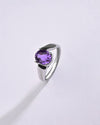 Statement Amethyst (Jamunia) Ring – 925 Silver - #1203N4