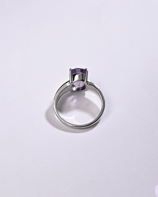 Designer Amethyst (Jamunia) Ring – 925 Silver - #1225N4
