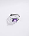 925 Silver Amethyst (Jamunia) Ring - #1106N4 Sq