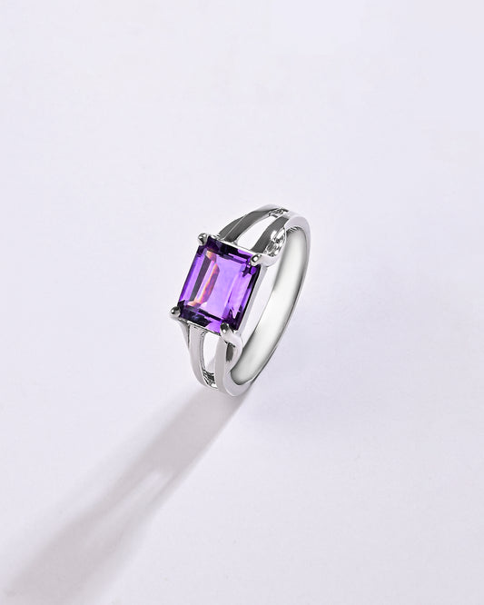 925 Silver Amethyst (Jamunia) Ring - #1106N4 Sq