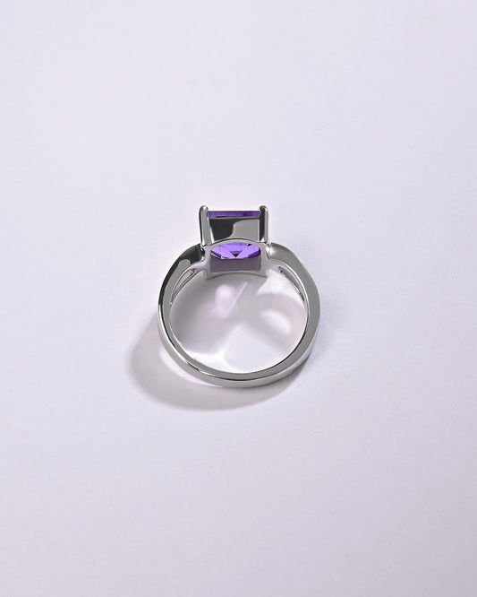 Amethyst (Jamunia) Ring – 925 Silver Minimalist - #1102N4 Sq