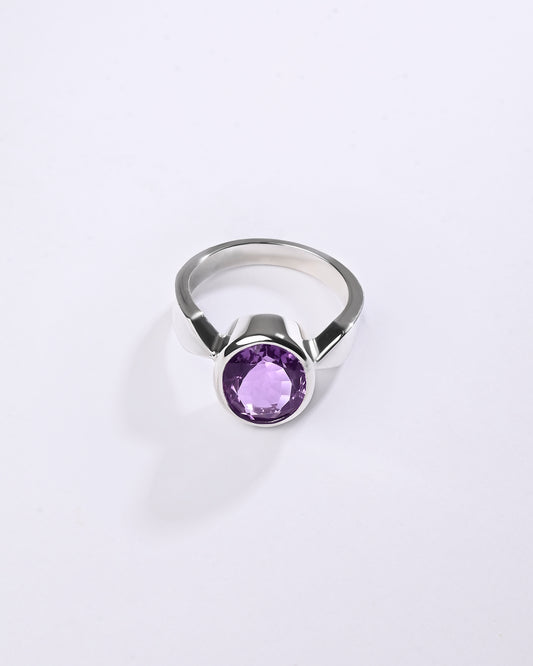 Vedic Amethyst (Jamunia) Ring – 925 Silver - #1136B