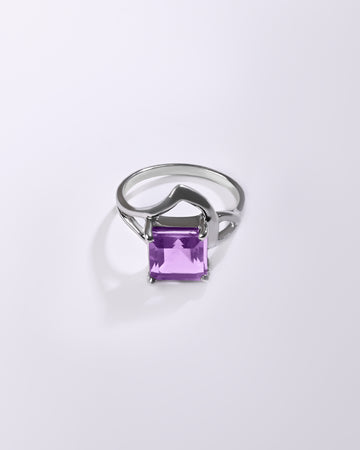 Luxe Amethyst (Jamunia) Ring – 925 Silver - #1192N4 Sq