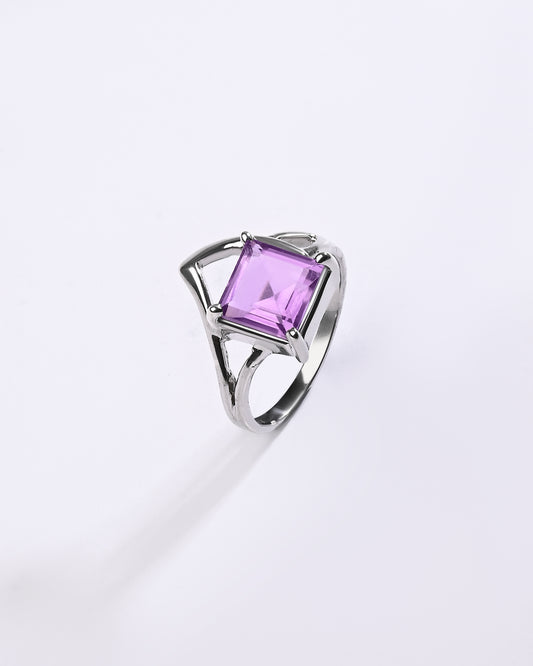 Luxe Amethyst (Jamunia) Ring – 925 Silver - #1192N4 Sq