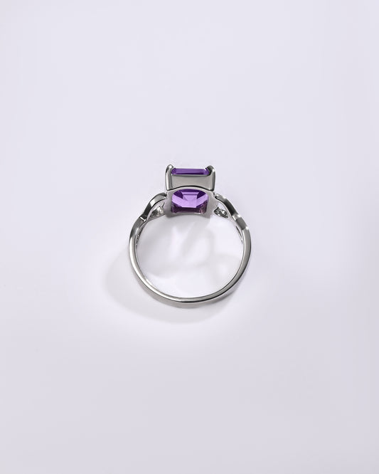 Refined Amethyst (Jamunia) Ring – 925 Silver - #1220N4 Sq