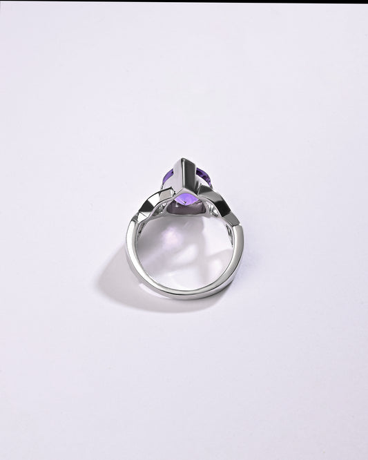 Classic Amethyst (Jamunia) Ring – 925 Silver - #1105N3 Drop