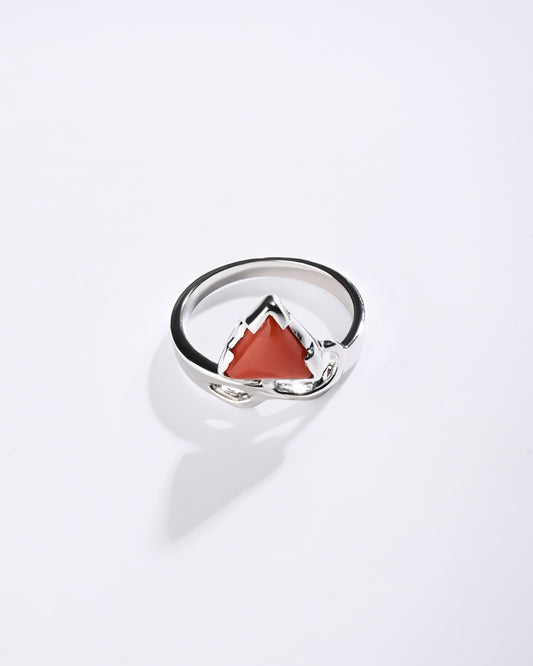 Coral (Moonga) Ring – 925 Silver Essential - #1110N3 Tr