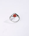 Coral (Moonga) Ring – 925 Silver Artisan Crafted - #1105B