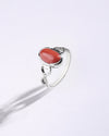 Coral (Moonga) Ring – 925 Silver Artisan Crafted - #1105B