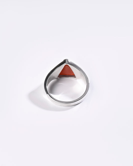 Luxe Coral (Moonga) Ring – 925 Silver - #1197B Tr