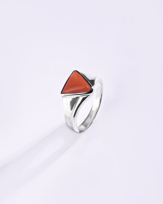 Luxe Coral (Moonga) Ring – 925 Silver - #1197B Tr