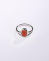 Coral (Moonga) Ring – 925 Silver Modern - #1159B
