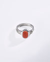 Coral (Moonga) Ring – 925 Silver Comfort Style - #1142B