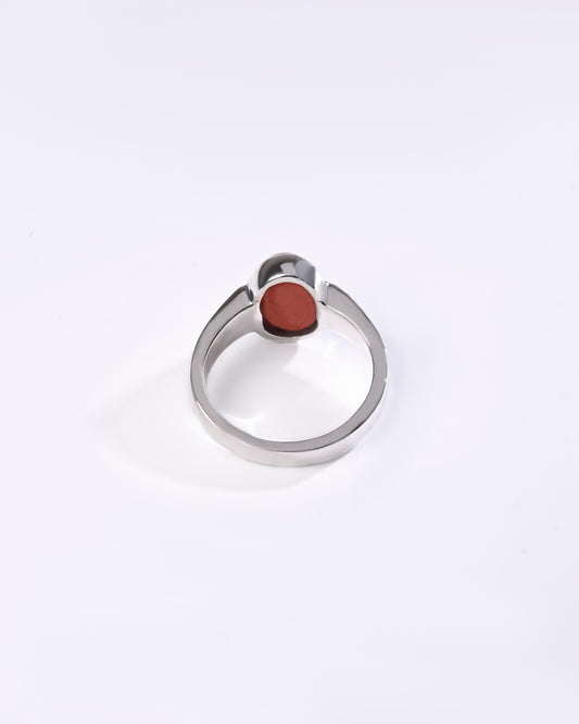 Royal Coral (Moonga) Ring – 925 Silver Golden Hue - #1200B