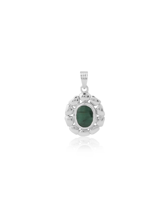 Emerald Bloom Pendant in 925 Silver