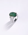 925 Silver Emerald (Panna) Ring – Pure Design - #1111B