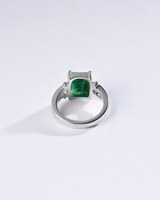 Vedic Emerald (Panna) Ring – 925 Silver - #1148N4 Sq