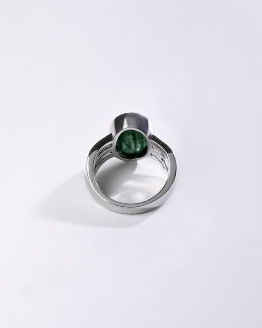 Daily Wear Emerald (Panna) Ring – 925 Silver - #1244B