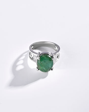 Classic Emerald (Panna) Ring – 925 Silver - #1107N4