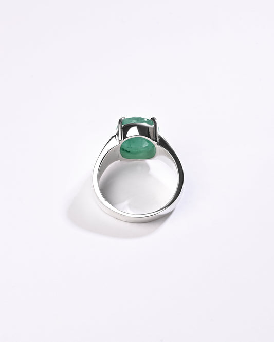 Emerald (Panna) Ring – 925 Silver Minimalist - #1224N4