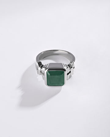 Refined Emerald (Panna) Ring – 925 Silver - #1199B Sq