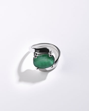 Emerald (Panna) Ring – Pure 925 Silver - #1138N4