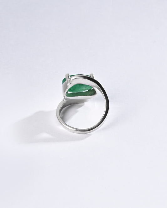 Emerald (Panna) Ring – Pure 925 Silver - #1138N4