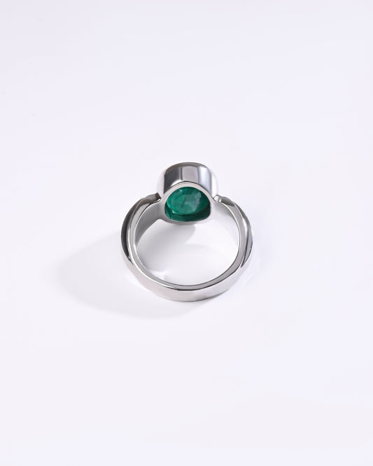 Emerald (Panna) Ring – 925 Silver Precision - #1101B