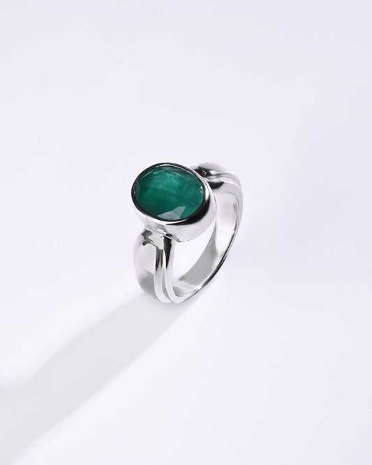 Emerald (Panna) Ring – 925 Silver Precision - #1101B