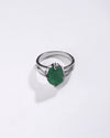 925 Silver Emerald (Panna) Ring – Pure Design - #1242N4