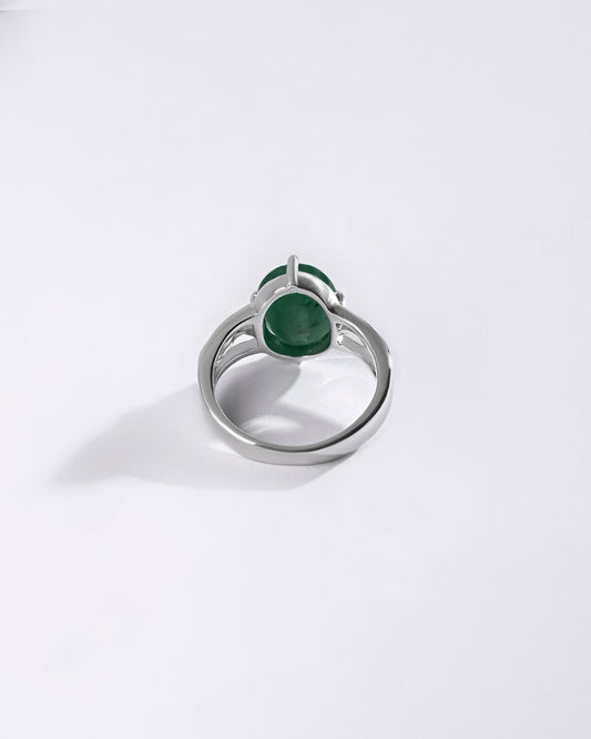 925 Silver Emerald (Panna) Ring – Pure Design - #1242N4