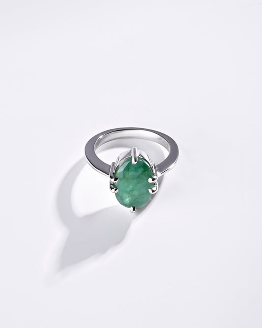 Ethereal Emerald (Panna) Ring – 925 Silver - #1218N6