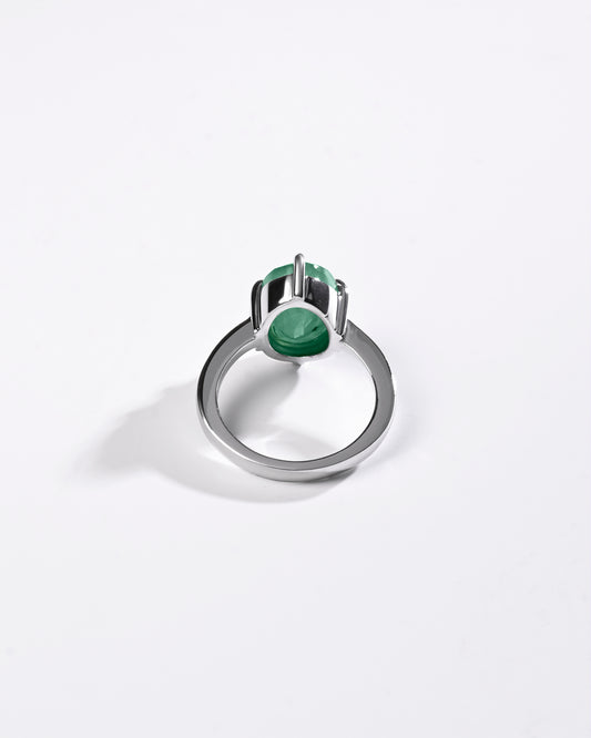 Ethereal Emerald (Panna) Ring – 925 Silver - #1218N6