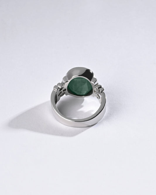 Focus Emerald (Panna) Ring – 925 Silver - #1199B