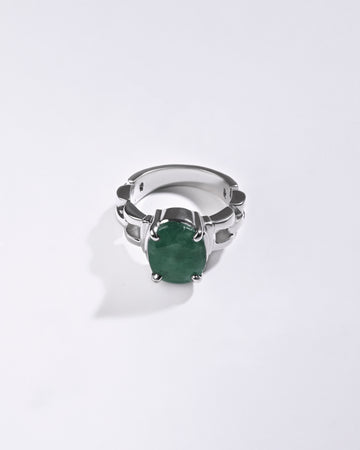 Emerald (Panna) Ring – Pure 925 Silver - #1245N4