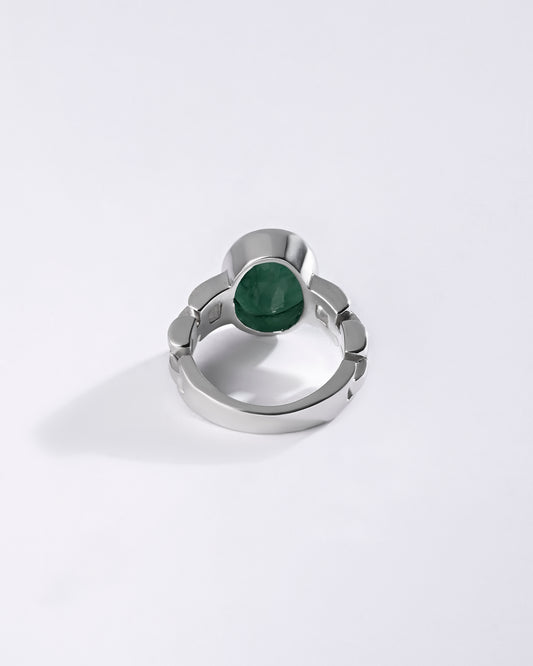 Prestige Emerald (Panna) Ring – 925 Silver - #1245B