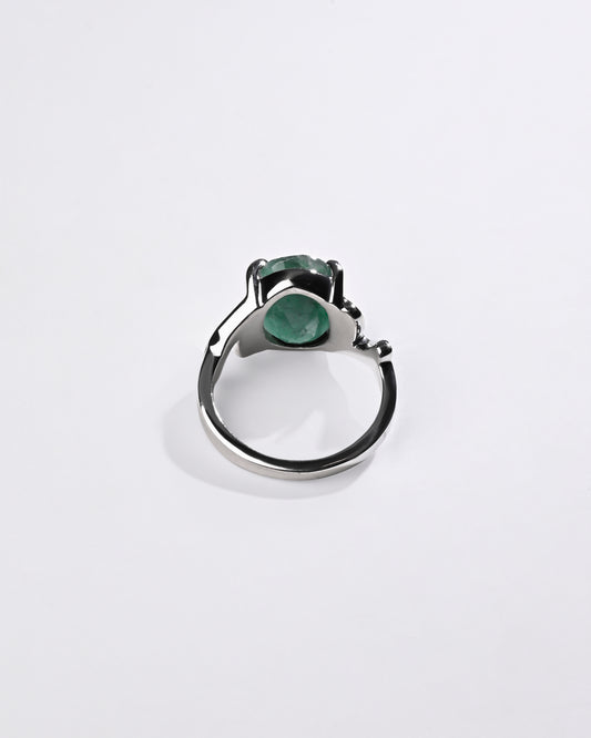 Radiant Emerald (Panna) Ring – 925 Silver - #1196N4