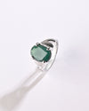 Radiant Emerald (Panna) Ring – 925 Silver - #1196N4