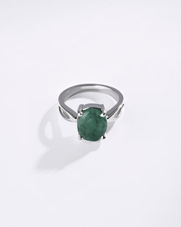 Emerald (Panna) Ring – 925 Silver Minimalist - #1102N4