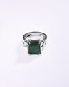 Luxe Edge Emerald (Panna) Ring – 925 Silver - #1199N8 Re