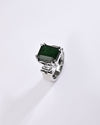 Luxe Edge Emerald (Panna) Ring – 925 Silver - #1199N8 Re