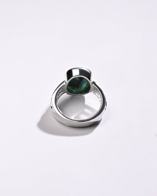 Elegant Emerald (Panna) Ring – 925 Silver - #1142B