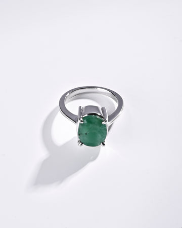 Grandeur Emerald (Panna) Ring – 925 Silver - #1218N4