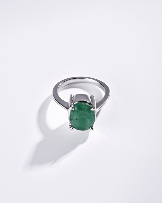 Grandeur Emerald (Panna) Ring – 925 Silver - #1218N4