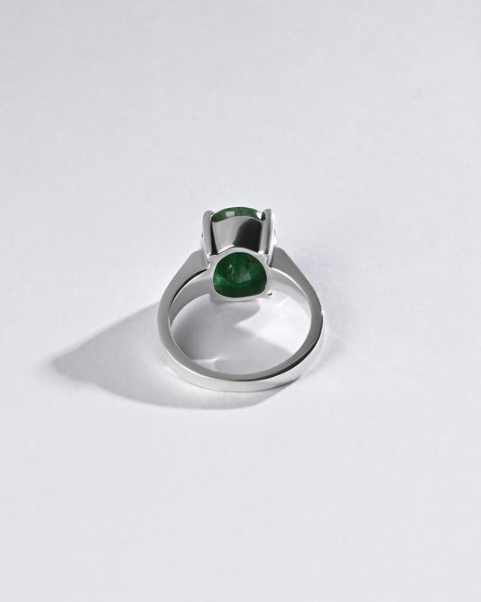 Gleaming Emerald (Panna) Ring – 925 Silver - #1200N4