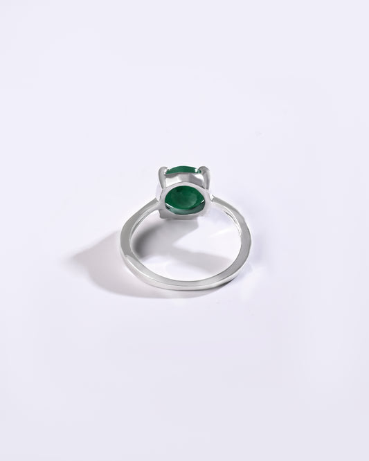 Opulent Emerald (Panna) Ring – 925 Silver - #1201N4