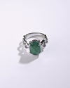 Balanced Emerald (Panna) Ring – 925 Silver .- #1149N4