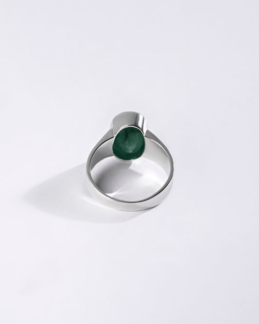 Emerald (Panna) Ring – 925 Silver Minimalist - #1228B
