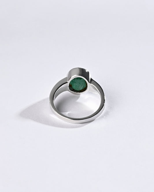 Classic Emerald (Panna) Ring – 925 Silver - #1225B