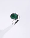 Designer Emerald (Panna) Ring – 925 Silver - #1153B